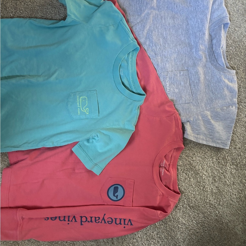 Vineyard Vines boys 4t Tees - Aqua, Coral, Heather Gray